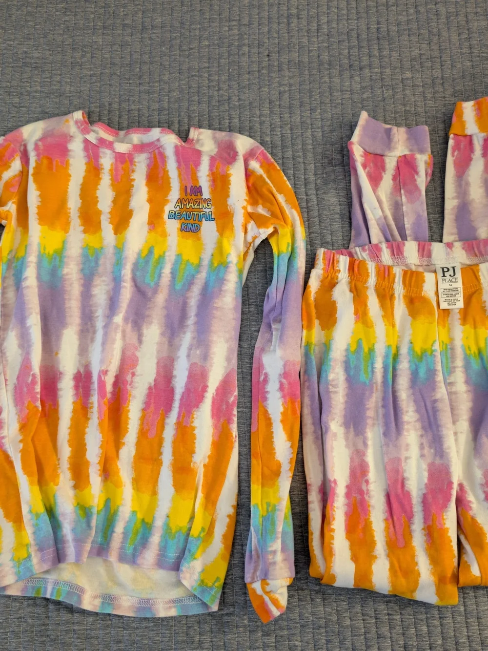 Childrens Place Pink S'mores & Tie-Dye Pajama Set - Girls